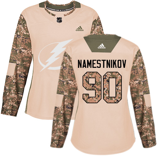 Adidas Lightning #90 Vladislav Namestnikov Camo Authentic Veterans Day Women's Stitched NHL Jersey